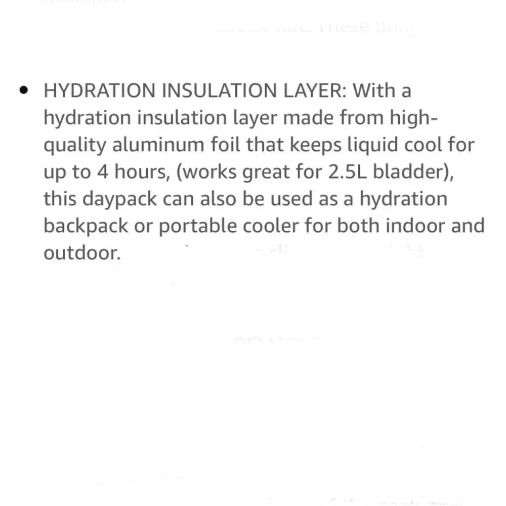 Rupumpack Hydration Insulation‎ Foil Backpack